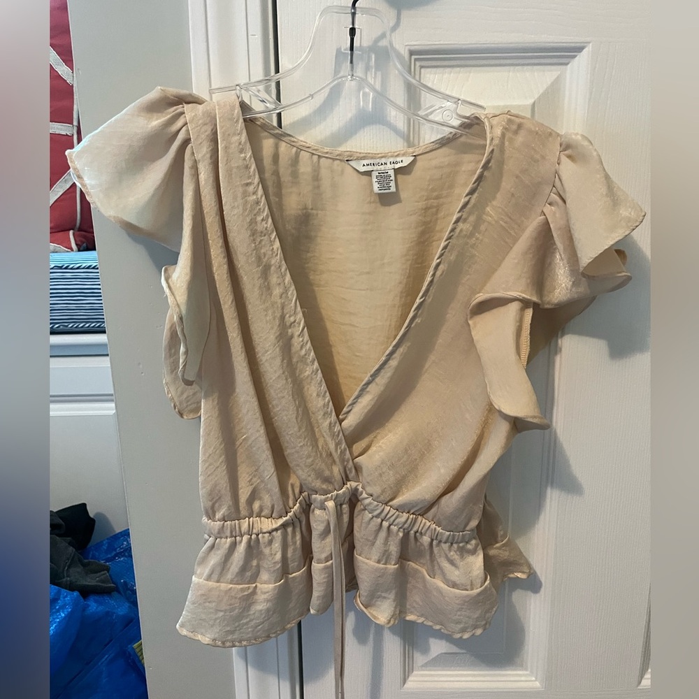 Tan American Eagle Crop Top